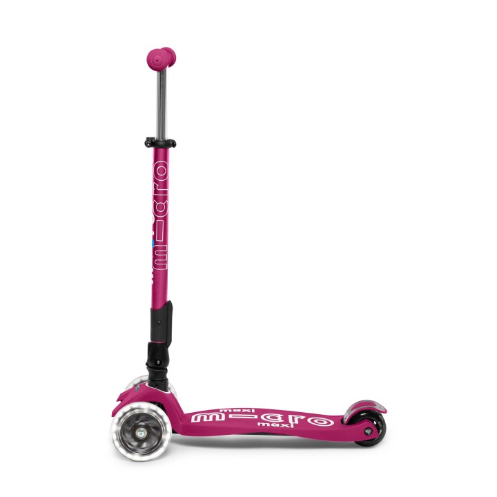 Trottinette Maxi Micro Deluxe pliable Baie rouge roues LED