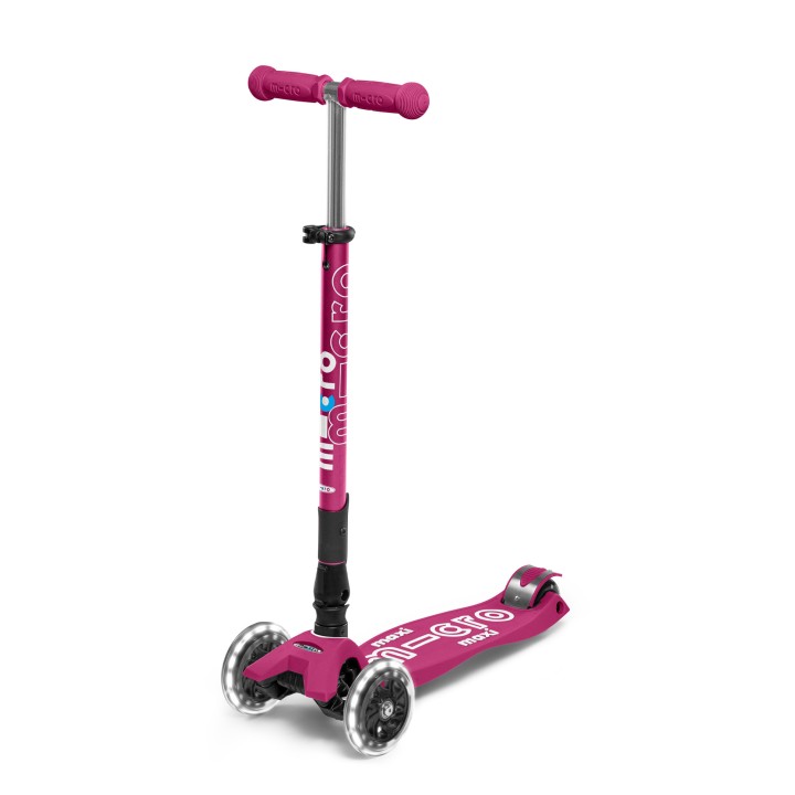 Trottinette Maxi Micro Deluxe pliable Baie rouge roues LED