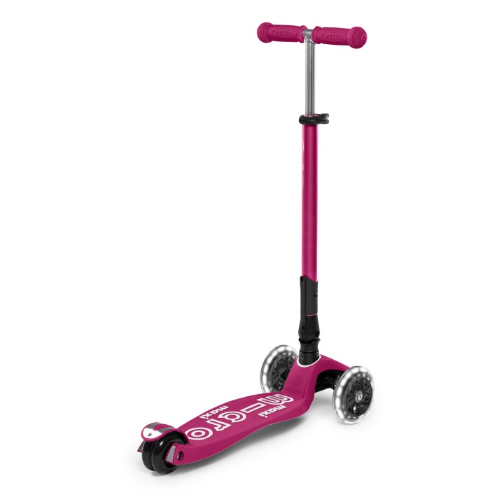 Trottinette Maxi Micro Deluxe pliable Baie rouge roues LED