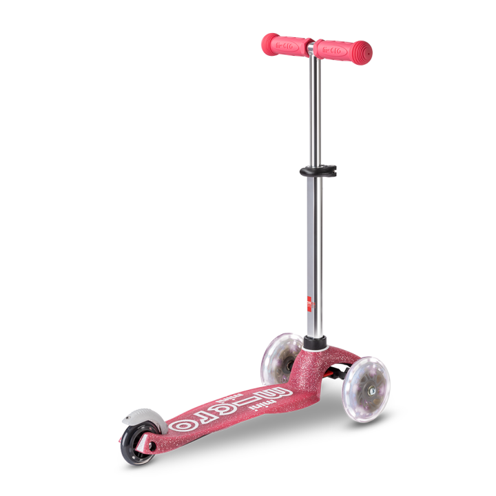 Trottinette enfant Mini Micro Deluxe Glitter Rose LED