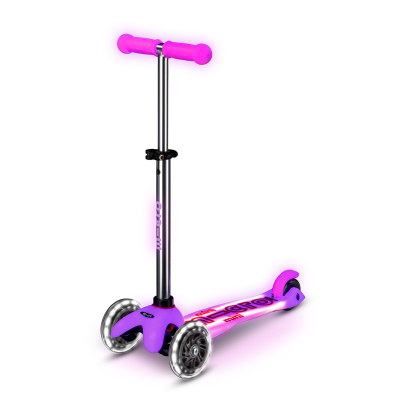 Trottinette enfant Mini Micro Deluxe Glitter Rose LED