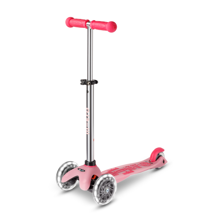 Trottinette enfant Mini Micro Deluxe Glitter Rose LED