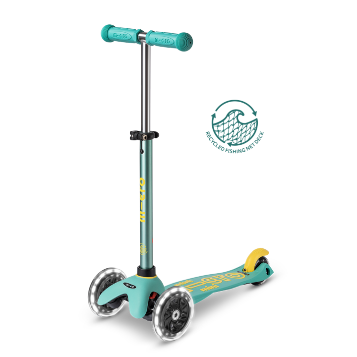 Trottinette 3 roues Mini Micro Deluxe Eco Mint LED