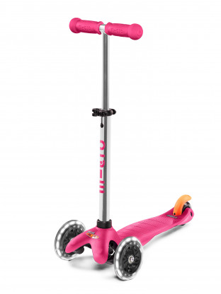 Trottinette 3 roues Mini Micro Plus LED rose