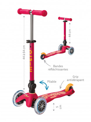 Trottinette 3 roues Mini Micro Deluxe Rubis Pliable