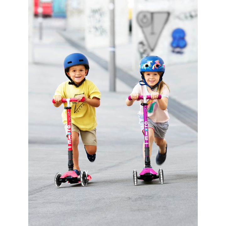 Trottinette enfant Maxi Micro Deluxe pliable Rouge LED