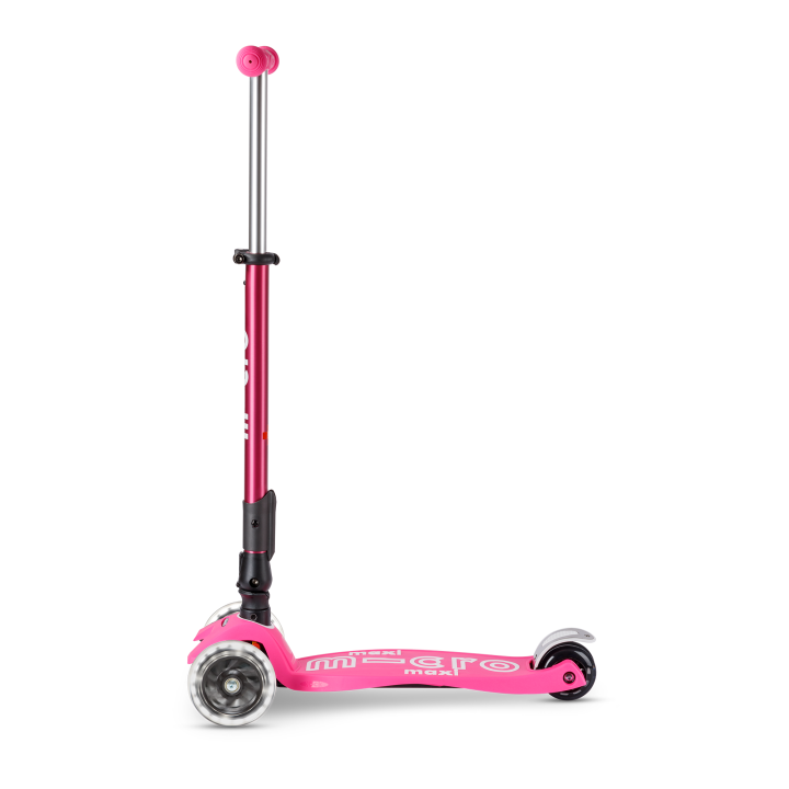 Trottinette enfant Maxi Micro Deluxe pliable Rose LED