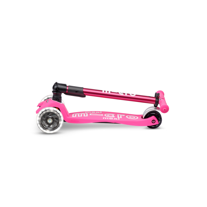 Trottinette enfant Maxi Micro Deluxe pliable Rose LED