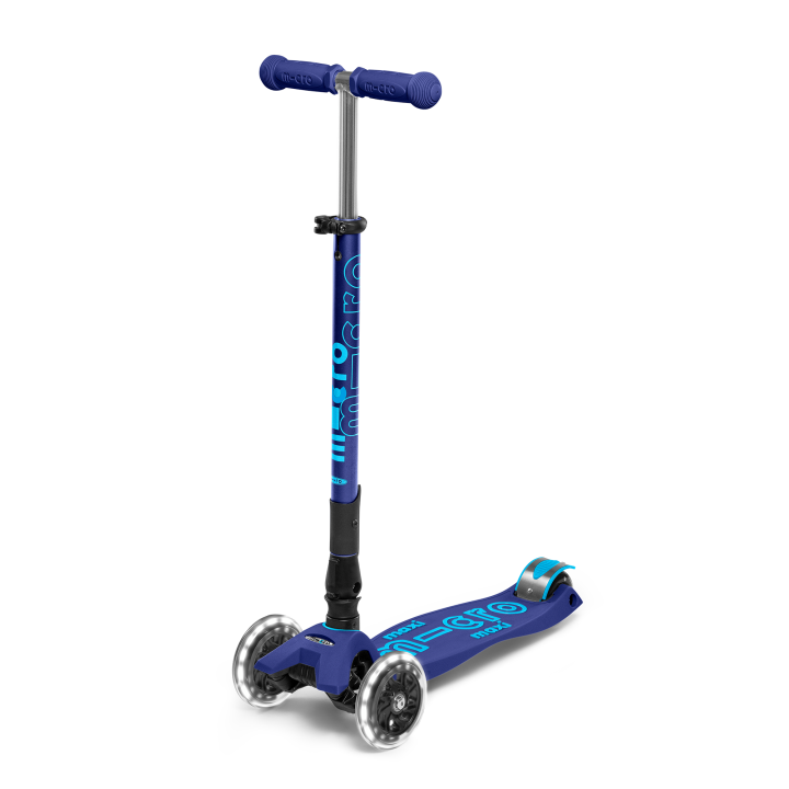 Trottinette enfant Maxi Micro Deluxe pliable Bleu Navy LED