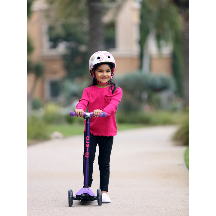 Trottinette enfant Maxi Micro Deluxe pliable Violet LED