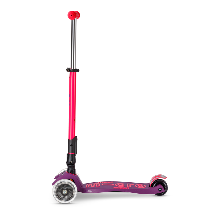 Trottinette enfant Maxi Micro Deluxe pliable Néon Rose LED