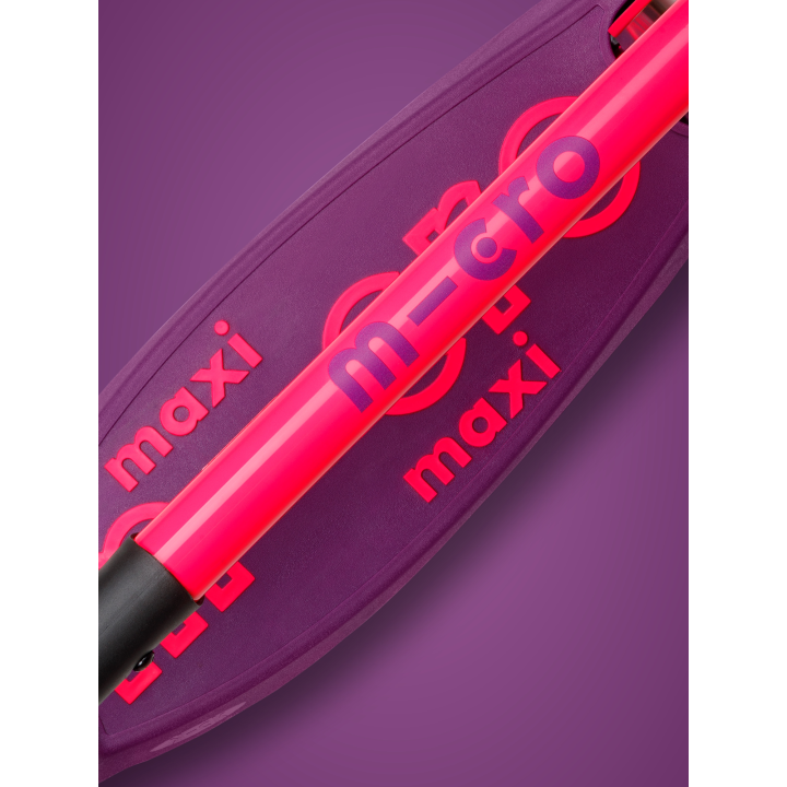 Trottinette enfant Maxi Micro Deluxe pliable Néon Rose LED