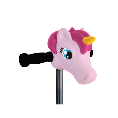 Tête de trottinette licorne rose pastel