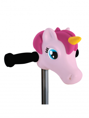 Tête de trottinette licorne rose pastel