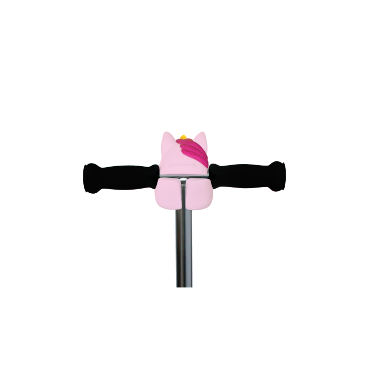 Tête de trottinette licorne rose pastel