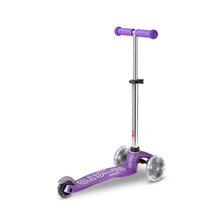 Trottinette enfant Mini Micro Deluxe Glitter Rose LED