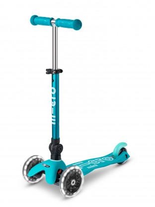 Trottinette 3 roues Mini Micro Deluxe Aqua pliable LED - Presque Parfaits