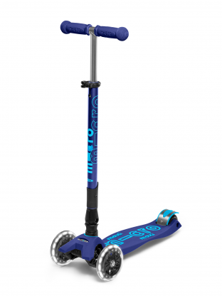Trottinette enfant Maxi Micro Deluxe pliable Bleu Navy LED - Presque Parfaits