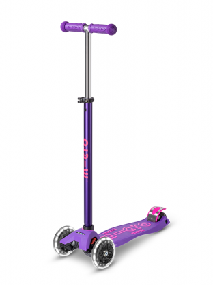 Trottinette enfant Maxi Micro Deluxe Violet LED - Presque Parfaits