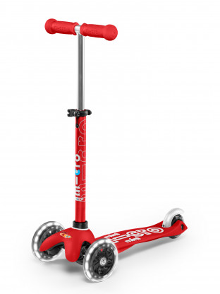 Trottinette 3 roues Mini Micro Deluxe Rouge LED - Presque Parfaits