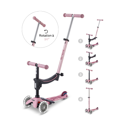 Trottinette Micro Mini2Grow 2.0 Rose Poudré LED