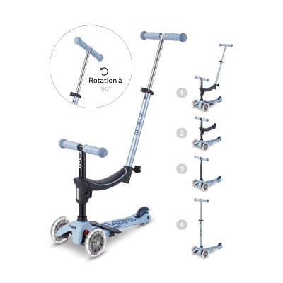 Trottinette Micro Mini2Grow 2.0 Bleu Ardoise LED