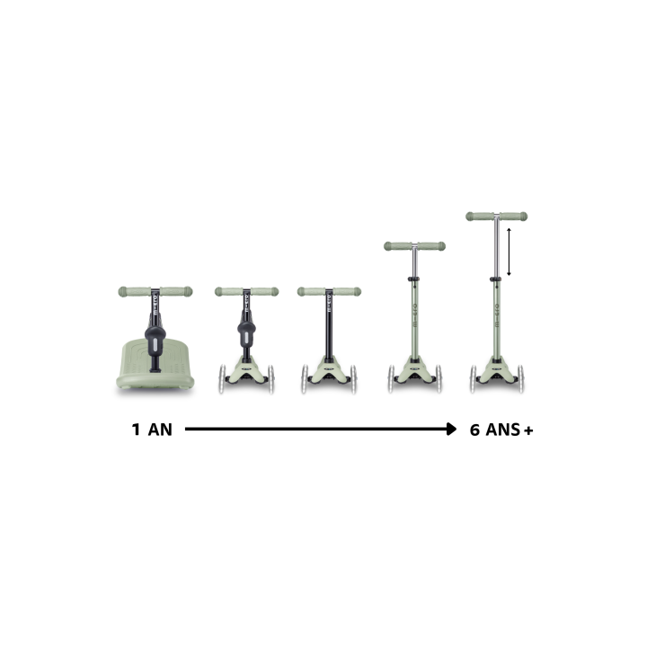 Trottinette Mini Micro Deluxe Rock & Go Vert Olive LED
