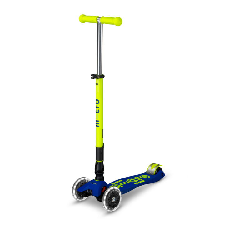 Trottinette enfant Maxi Micro Deluxe pliable Néon Jaune Canari LED