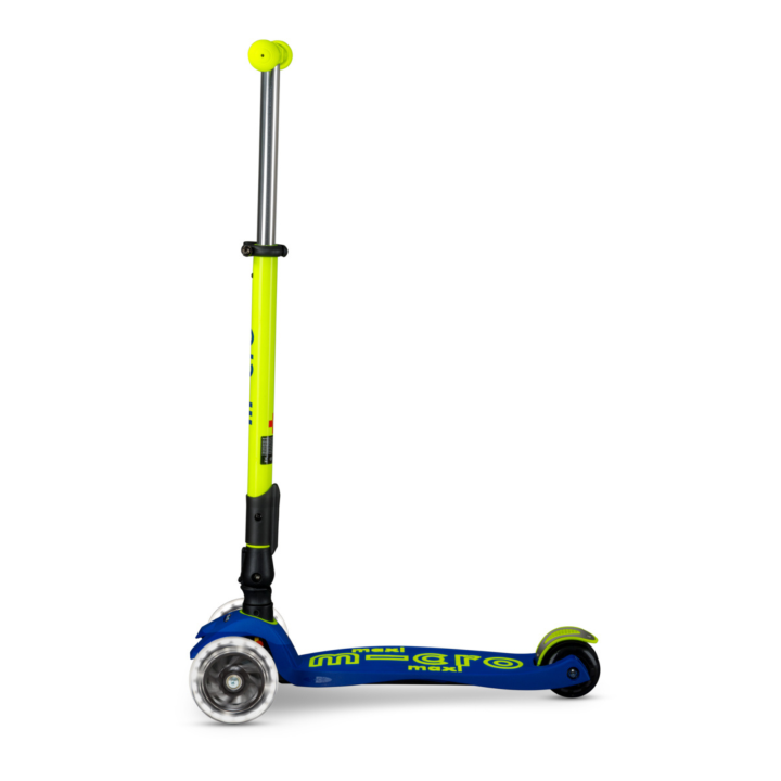 Trottinette enfant Maxi Micro Deluxe pliable Néon Jaune Canari LED