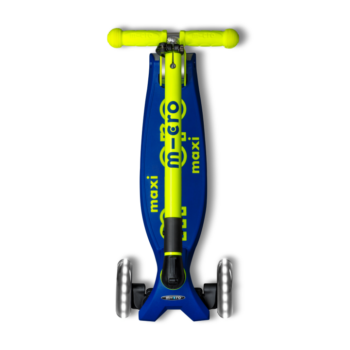 Trottinette enfant Maxi Micro Deluxe pliable Néon Jaune Canari LED