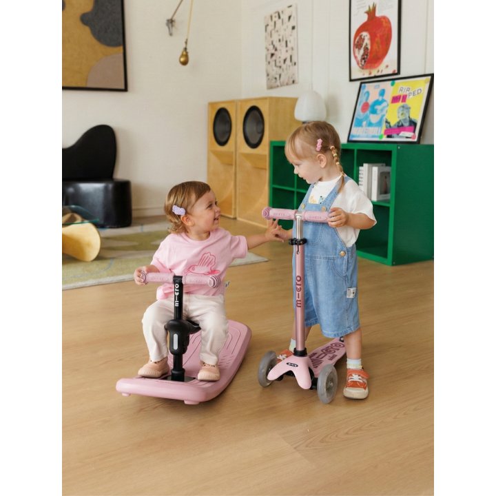 Trottinette Mini Micro Deluxe Rock & Go Rose Poudré LED
