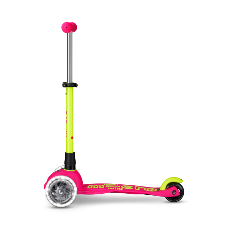 Trottinette 3 roues Mini Micro Deluxe Neon LED Flamingo Yellow