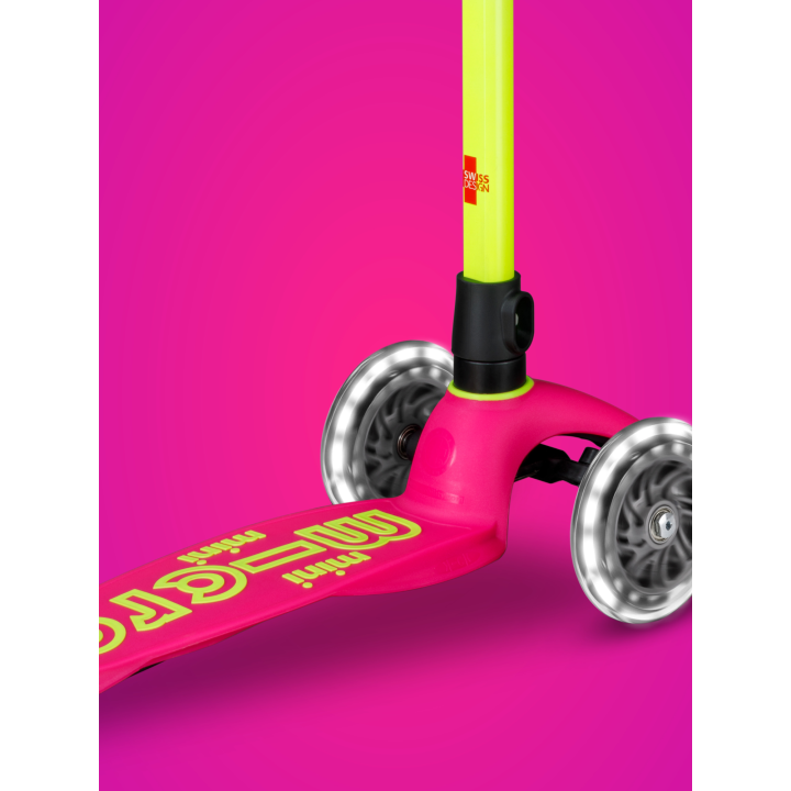 Trottinette 3 roues Mini Micro Deluxe Neon LED Flamingo Yellow