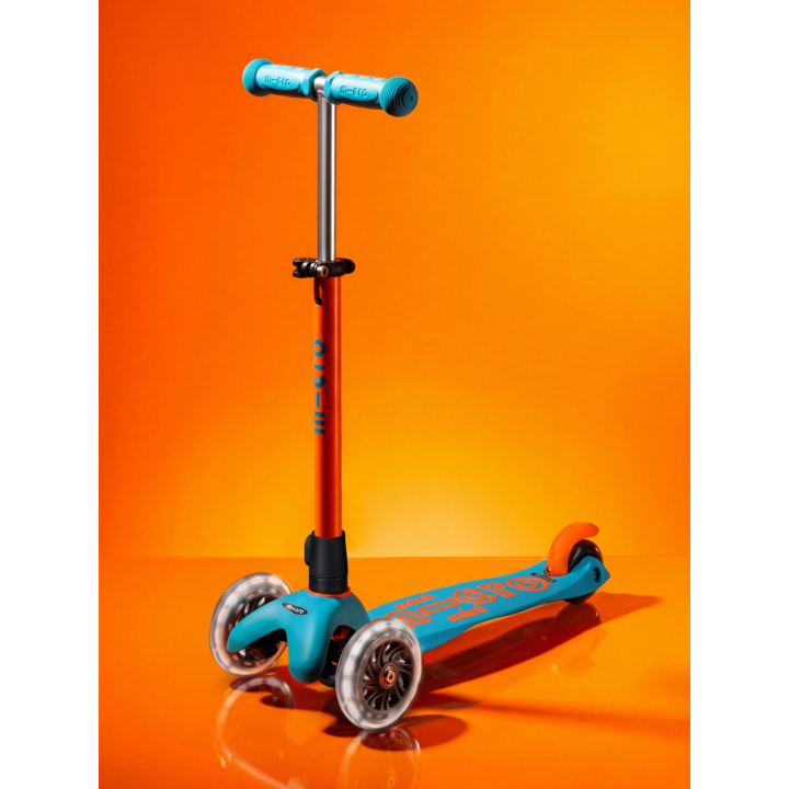 Trottinette 3 roues Mini Micro Deluxe Neon LED Sunset Orange