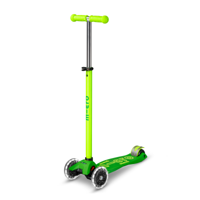 Trottinette enfant Maxi Micro Deluxe Néon Vert LED