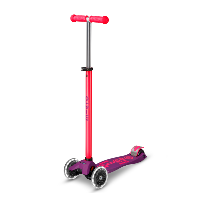 Trottinette enfant Maxi Micro Deluxe Néon Rose LED