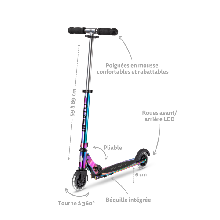 Trottinette enfant Micro Sprite Néochrome LED - Micro Mobility