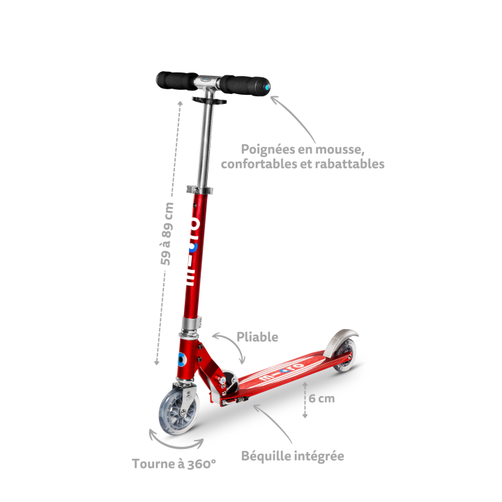 Trottinette enfant Micro Sprite Rouge - Micro Mobility