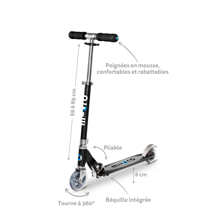 Trottinette enfant Micro Sprite Noir - Micro Mobility