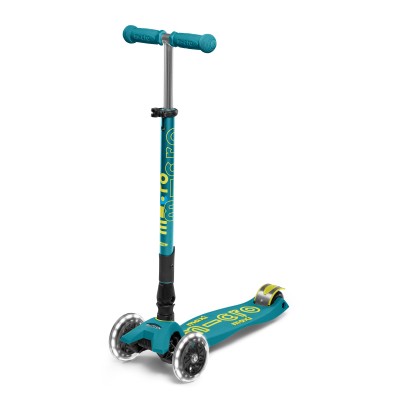 Trottinette Maxi Micro Deluxe pliable Bleu roues LED