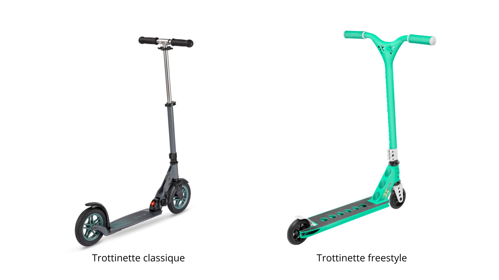 Comparaison entre trottinette classique et trottinette freestyle