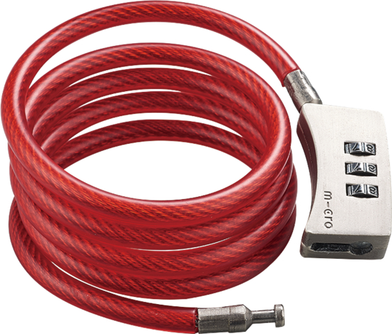 antivol en cable trottinette rouge micro